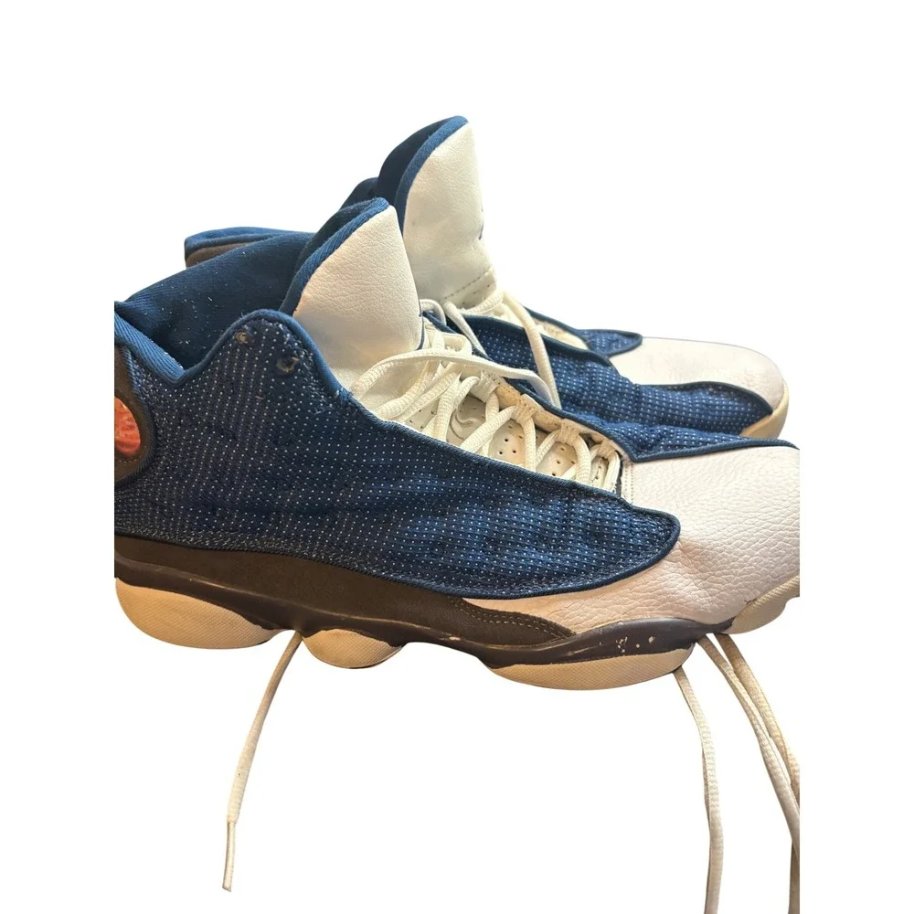 Jordan 13 Retro Flint Navy Blue White Grey 414571-404 Basketball Shoes